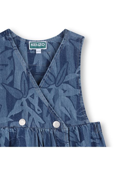 Abito denim con stampa KENZO KIDS | K61749Z47